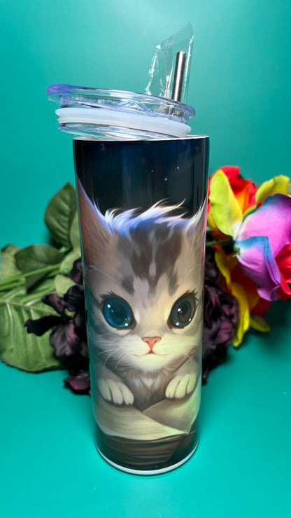 Wizard's Familiar - 20oz Skinny Stainless Steel Tumbler - Double Wall - Sublimated
