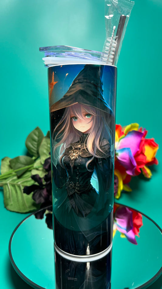 Witch Girl - 20oz Skinny Stainless Steel Tumbler - Double Wall - Sublimated