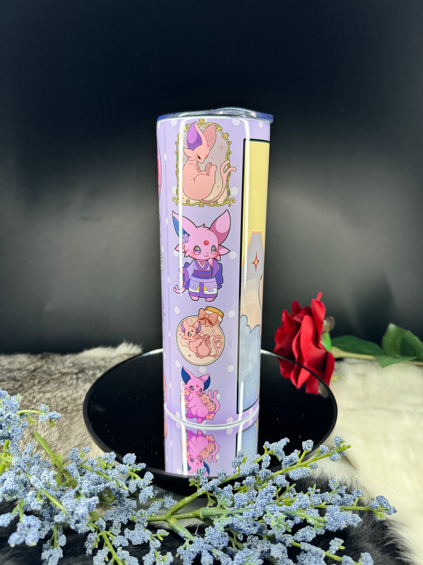 Espeon Solo - 20oz Skinny Stainless Steel Tumbler - Double Wall - Sublimated