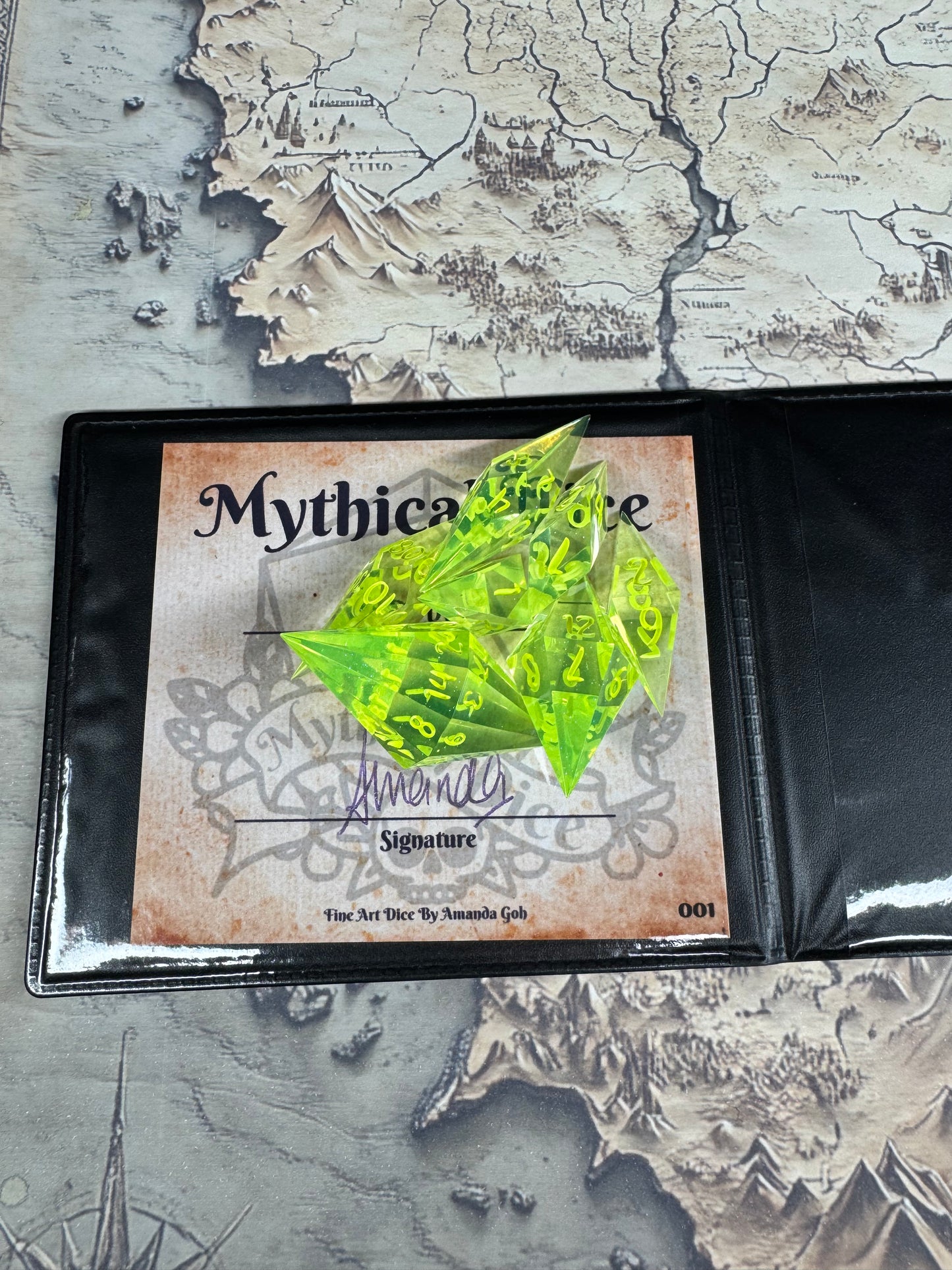 Uranium - Standard 7 Set Dice - Fine Art Dice - Crystal Set