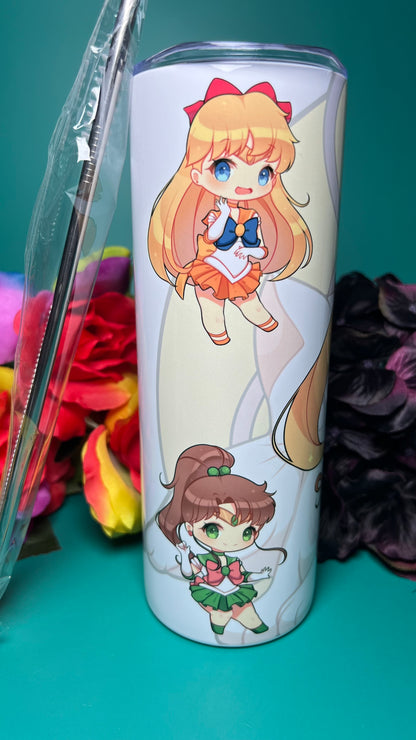 Sailor Scouts - 20oz Skinny Stainless Steel Tumbler - Double Wall - Sublimated