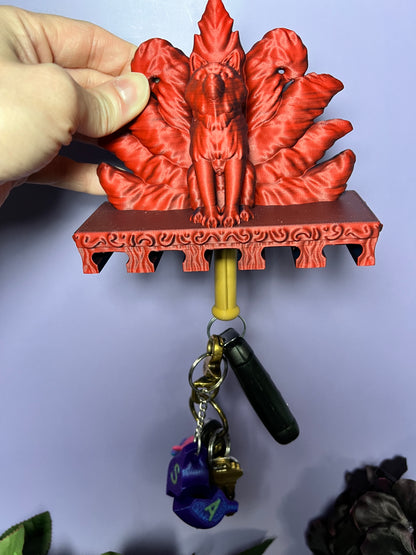 Nine Tailed Kitsune Keychain Holder - Wall Mounted