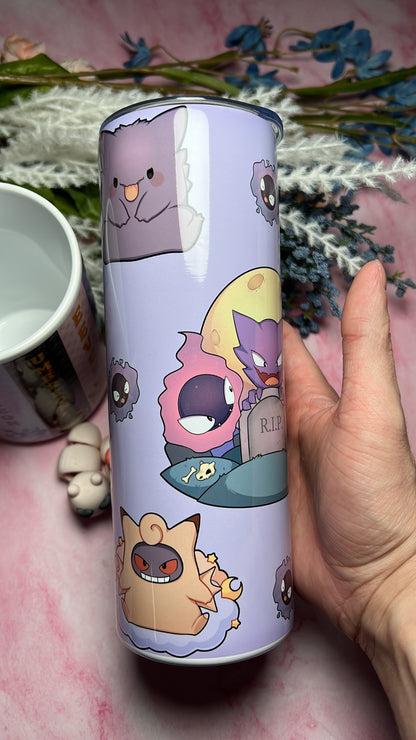 Ghost Pokemon - 20oz Skinny Stainless Steel Tumbler - Double Wall - Sublimated
