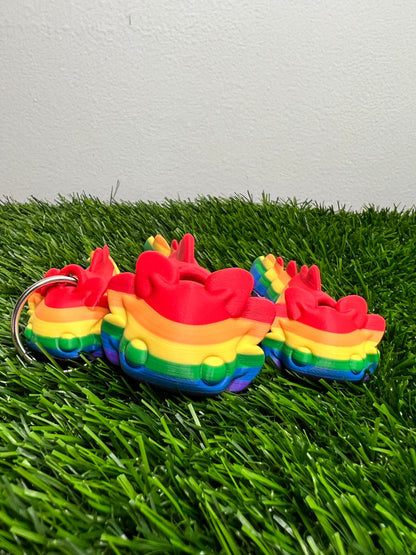 Pridealotl  - Rainbow Pride Flag  - Large Small Keychain