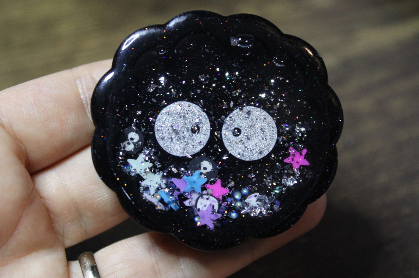 Soot Sprite Keychain/Badge Reel - Stars and Glitter Filler