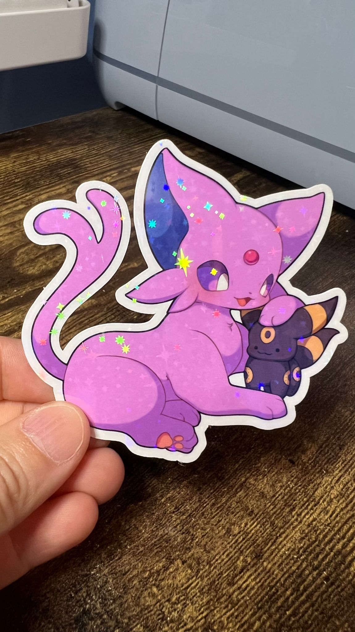 Umbreon and Espeon with Plushies Stickers - Die Cut