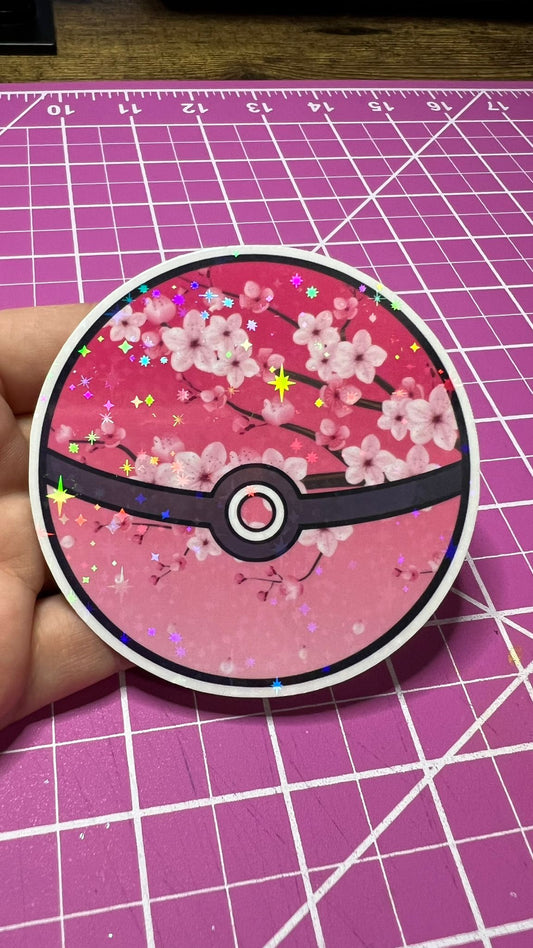 Sakura Pokeball - Die Cut Sticker