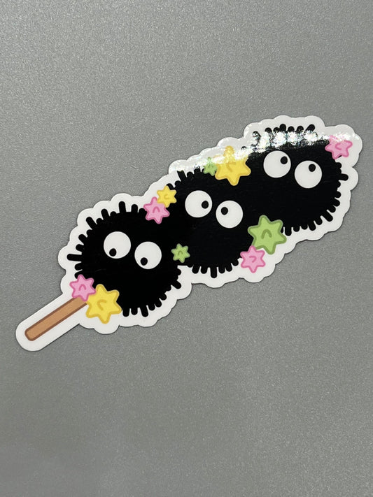 Dango Soot Sprite Vinyl Sticker - Weatherproof Waterproof UV Resistant Laminated Great for Indoor and Outdoor Available in Holo and Non-Holo