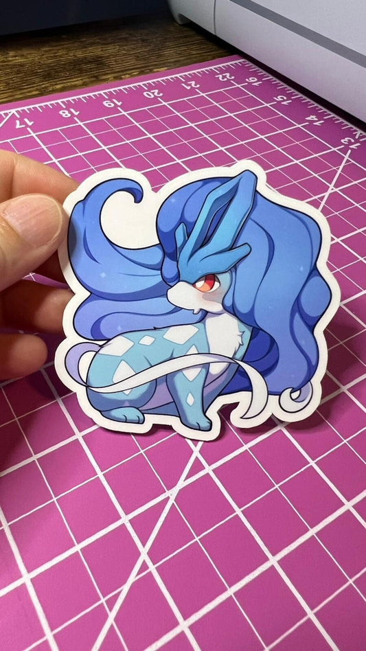 Legendary Suicune - Die Cut - Chibi Style - Great for Water Bottles, Folders, Notebooks, Laptops, and More