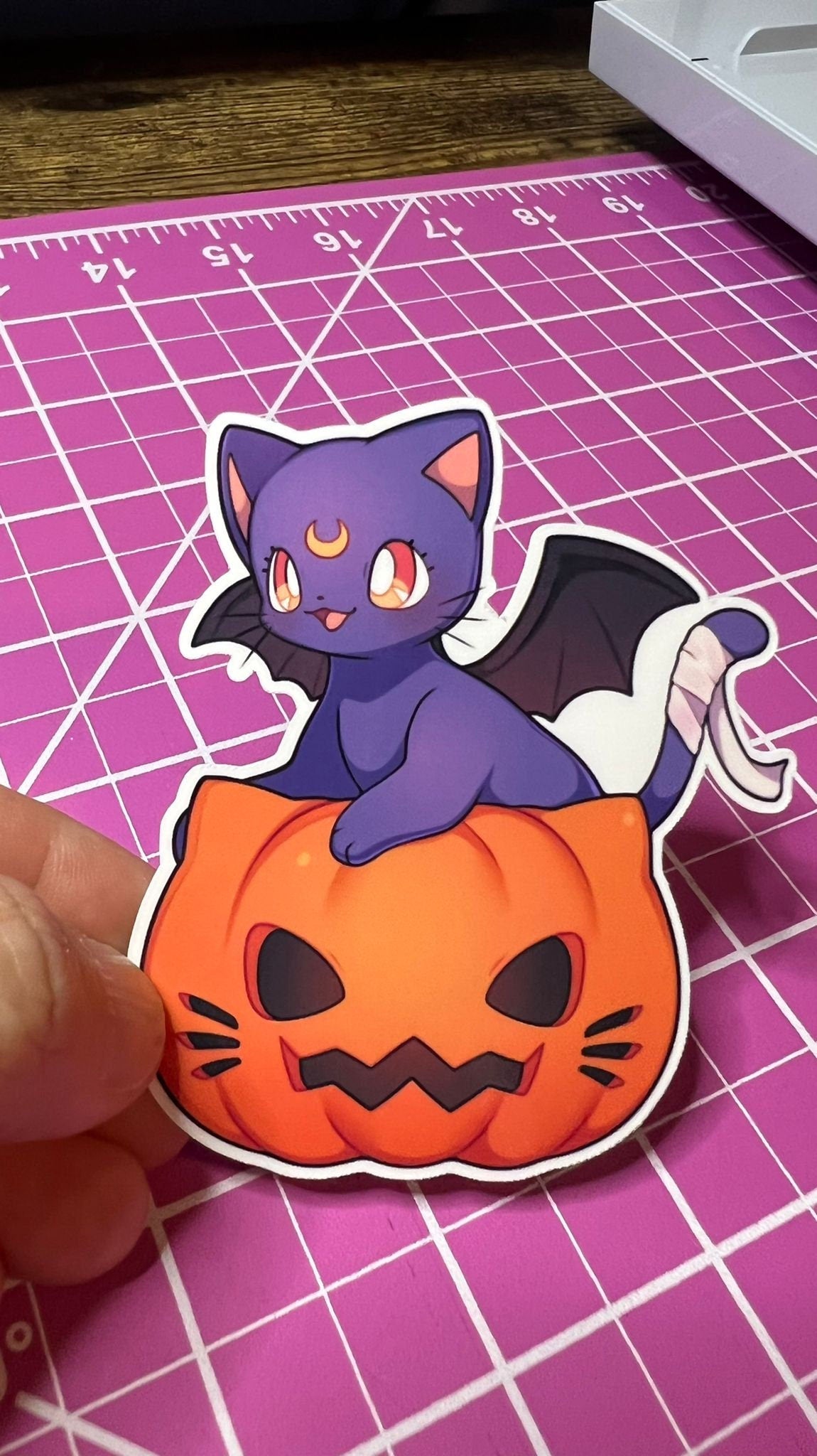 Cats in Pumpkins - Die Cut - Luna and Artemis - Great for Water Bottles, Notebooks, Folders, Laptops, and More