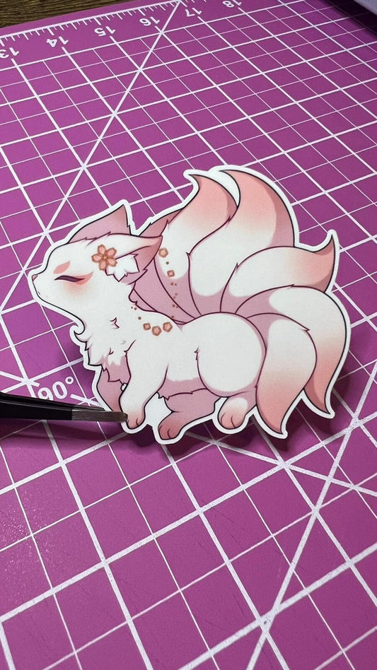 Ninetails Posing - Fire Fox Pokemon - Die Cut - Great for Water Bottles, Folders, Notebooks, Laptops, and More