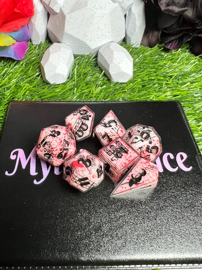 Hymn of Death - Standard 7 Set Dice  - Fine Art Dice - Shard D4