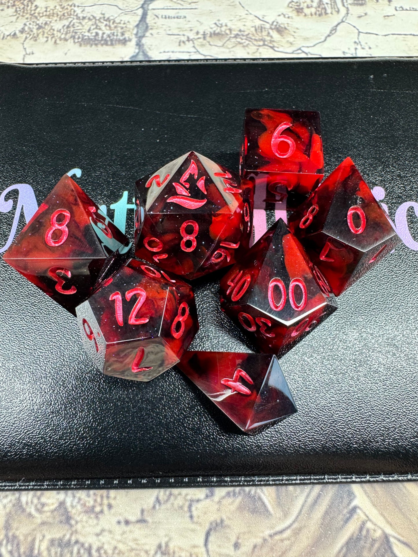Black Rose - Standard Set - Fine Art Dice