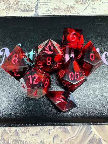 Black Rose - Standard Set - Fine Art Dice