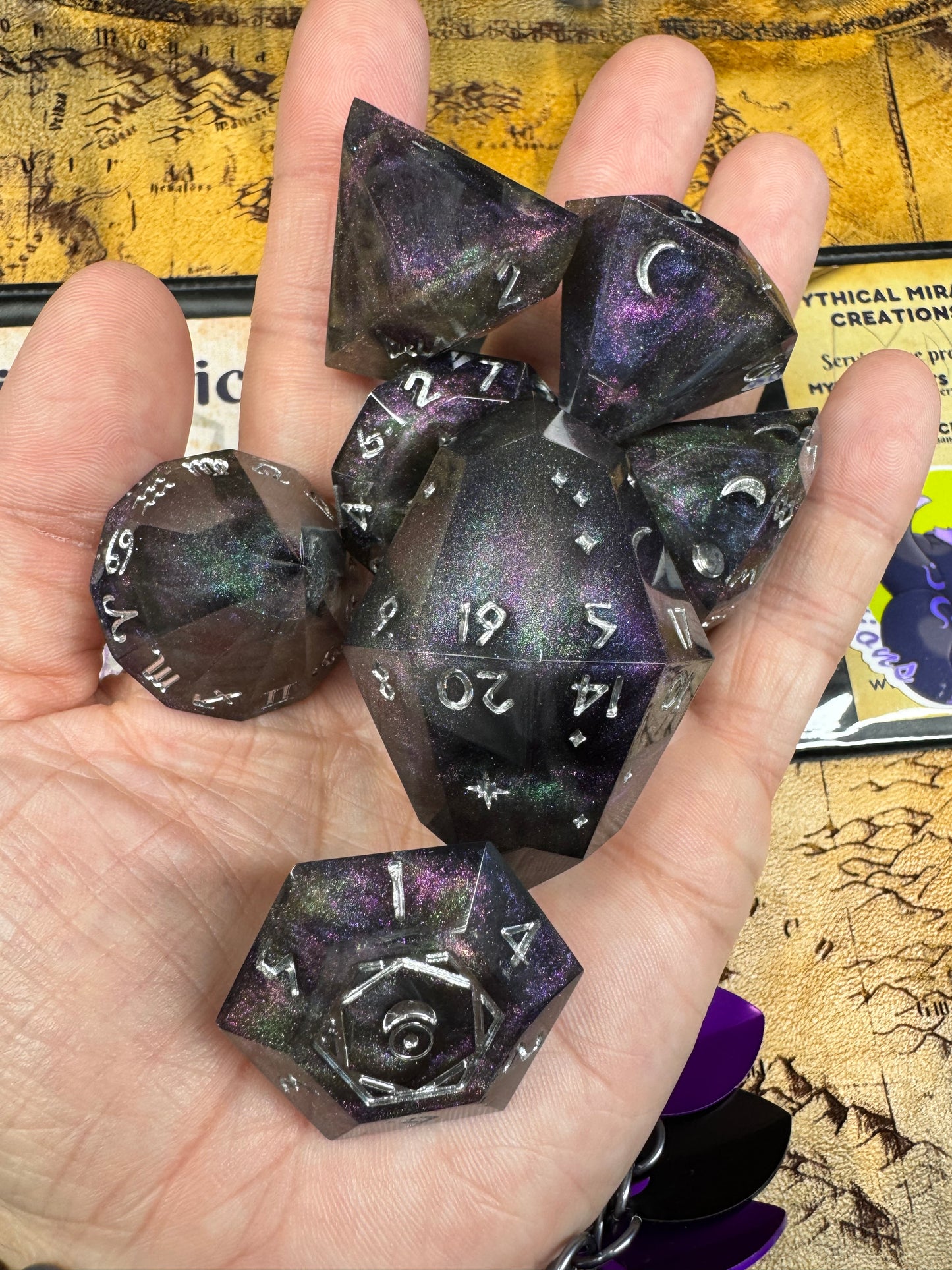 Dark Nebula - Astrology Gemstone Set - Fine Art Dice