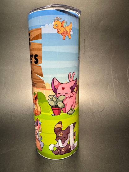 Beware Eevee - 20oz Skinny Stainless Steel Tumbler - Double Wall - Sublimated