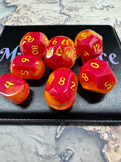 Fireball - Standard Orb Set - Fine Art Dice