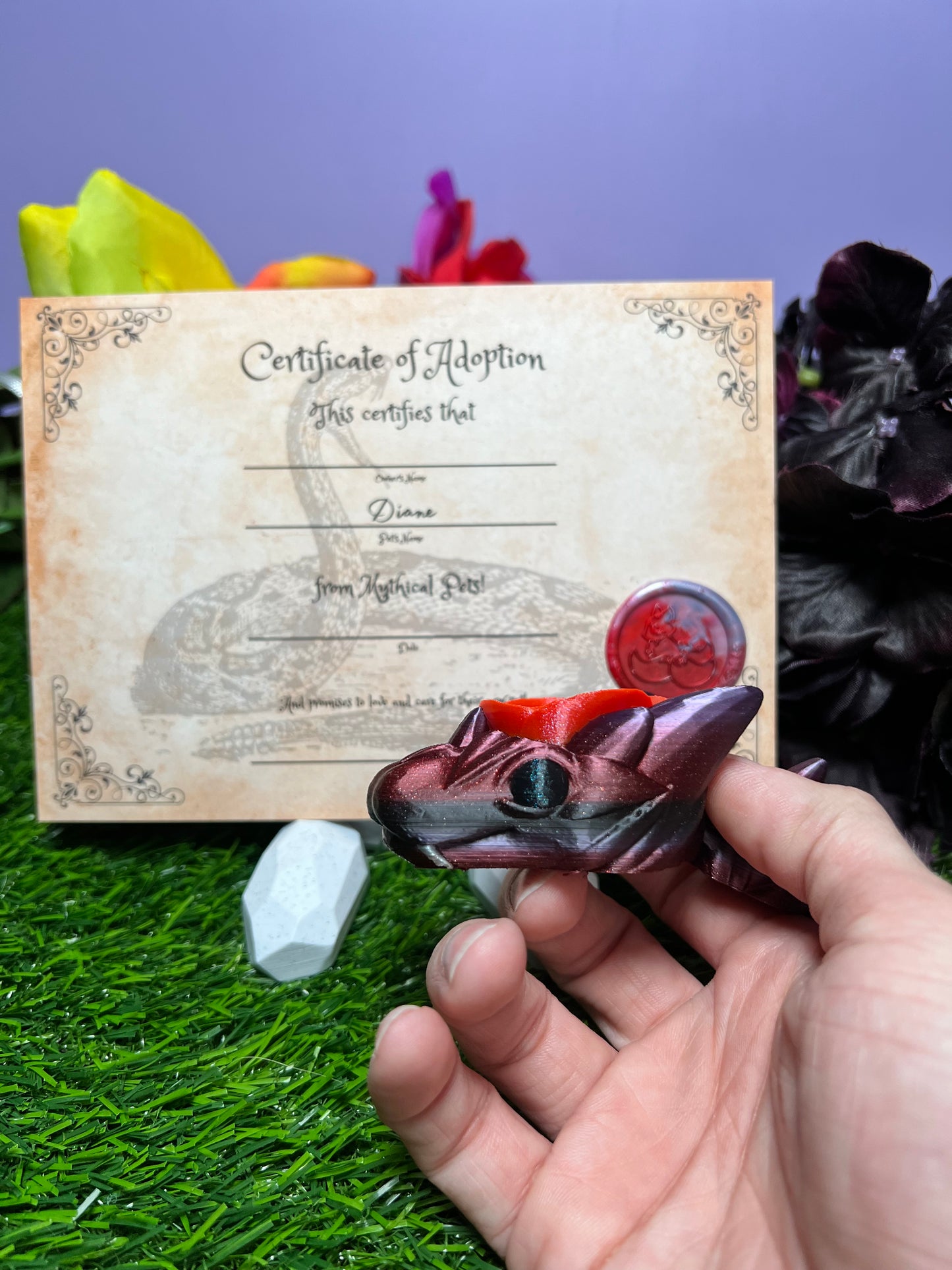 Diane - The Red Rose Snake - Mythical Pets