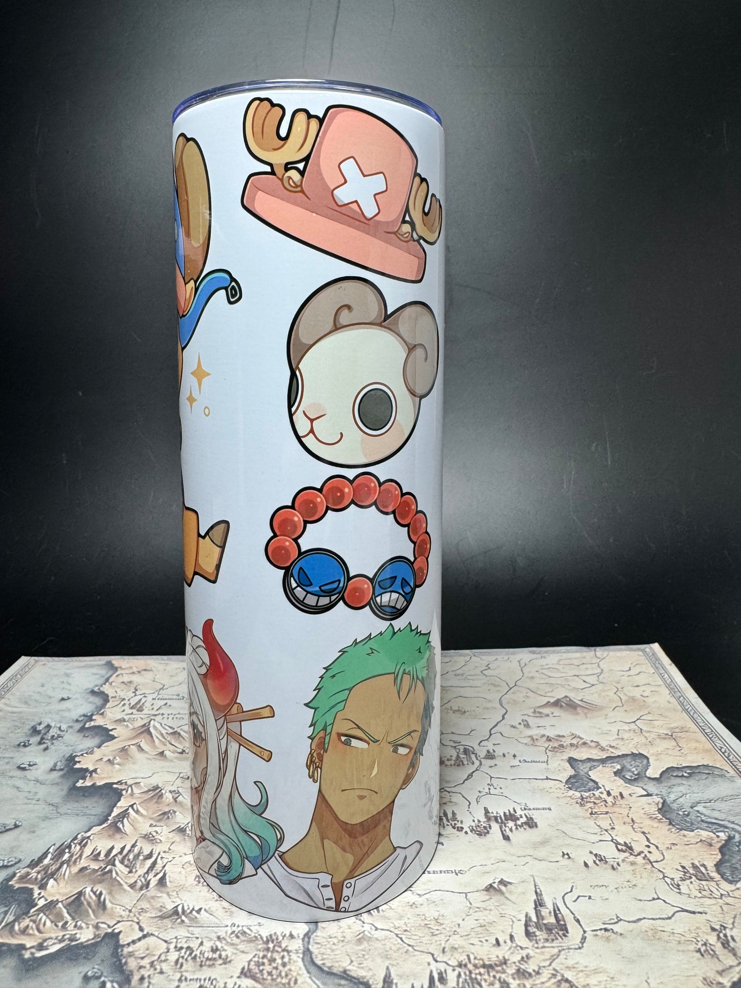 One Piece Collage - 20oz Skinny Stainless Steel Tumbler - Double Wall - Sublimated