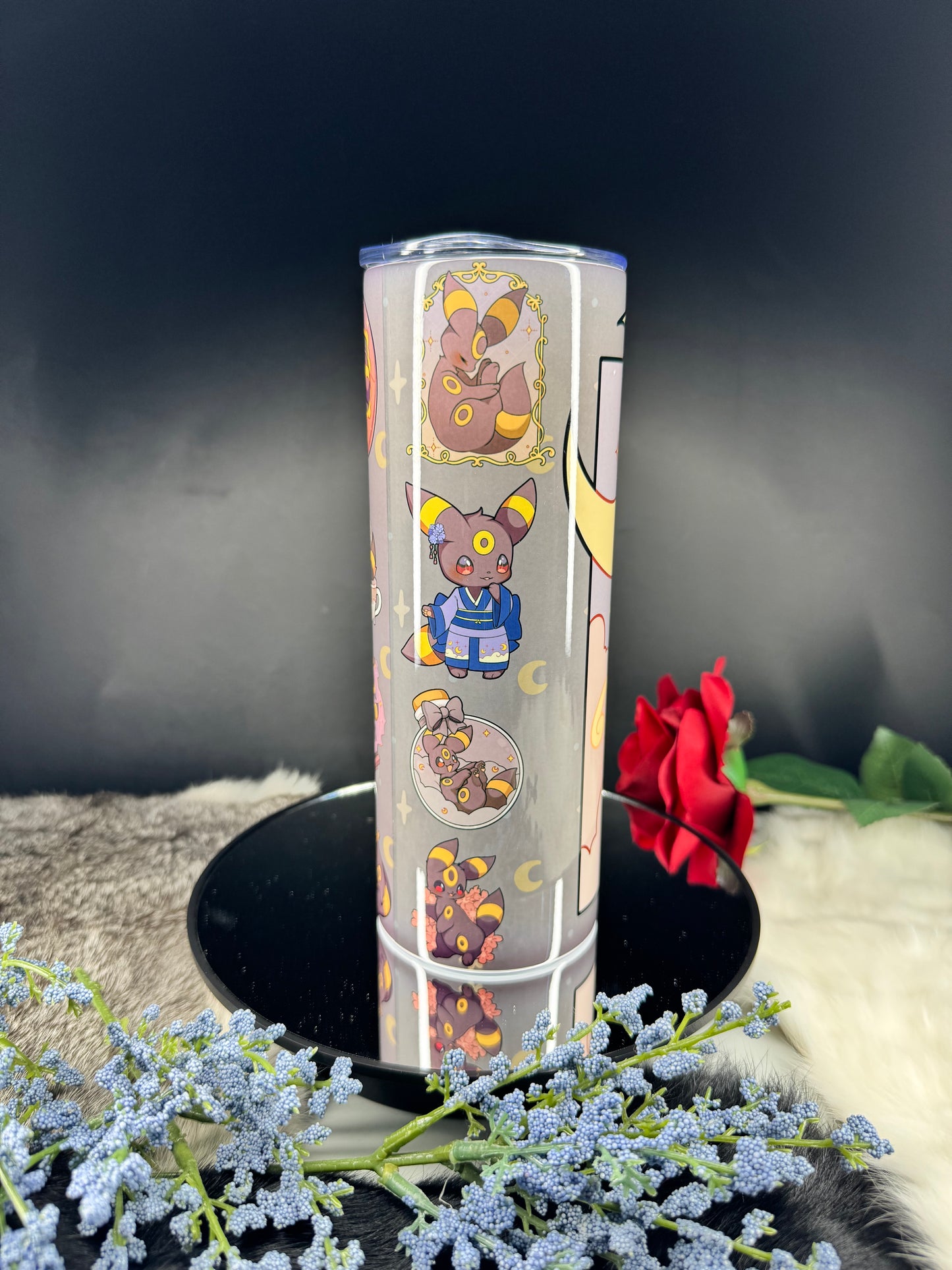 Umbreon Solo - 20oz Skinny Stainless Steel Tumbler - Double Wall - Sublimated