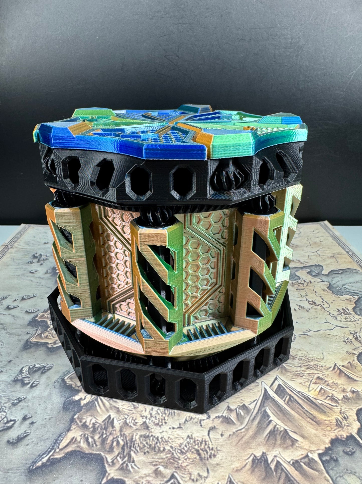 Spinning Lotus Dice Vault - Holds 28 Dice