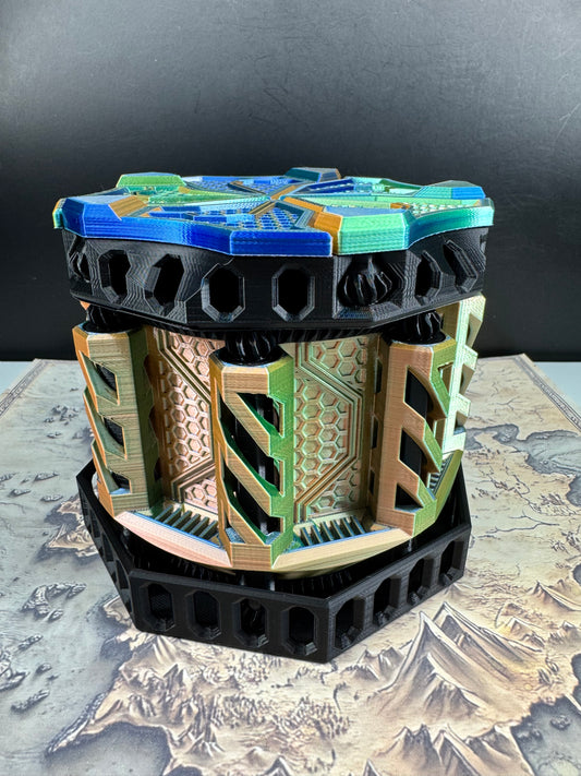 Spinning Lotus Dice Vault - Holds 28 Dice