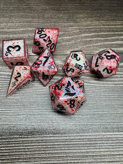 Hymn of Death - Standard 7 Set Dice  - Fine Art Dice - Shard D4