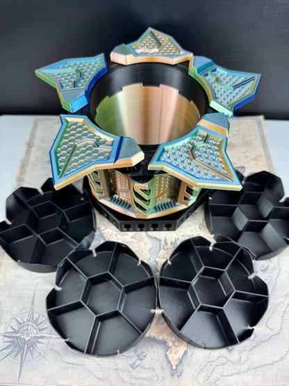 Spinning Lotus Dice Vault - Holds 28 Dice