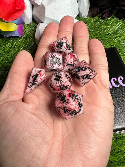 Hymn of Death - Standard 7 Set Dice  - Fine Art Dice - Shard D4