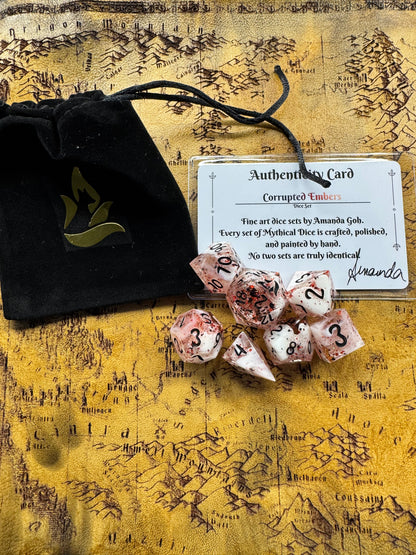 Corrupted Embers - Standard Set - Fine Art Dice