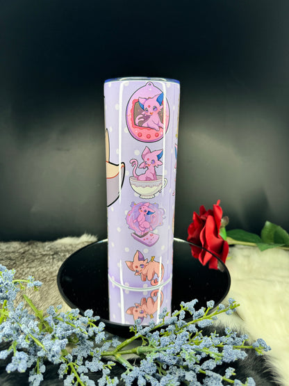 Espeon Solo - 20oz Skinny Stainless Steel Tumbler - Double Wall - Sublimated