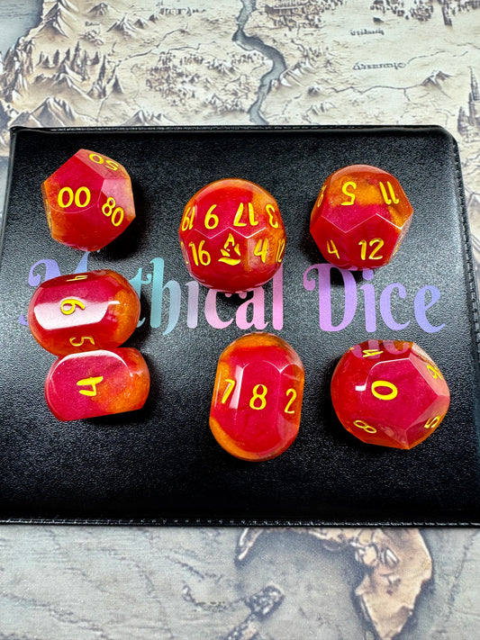 Fireball - Standard Orb Set - Fine Art Dice