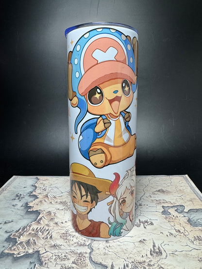 One Piece Collage - 20oz Skinny Stainless Steel Tumbler - Double Wall - Sublimated