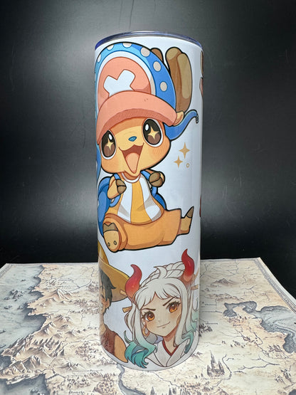 One Piece Collage - 20oz Skinny Stainless Steel Tumbler - Double Wall - Sublimated