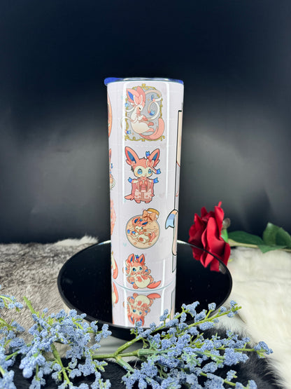 Sylveon Solo - 20oz Skinny Stainless Steel Tumbler - Double Wall - Sublimated