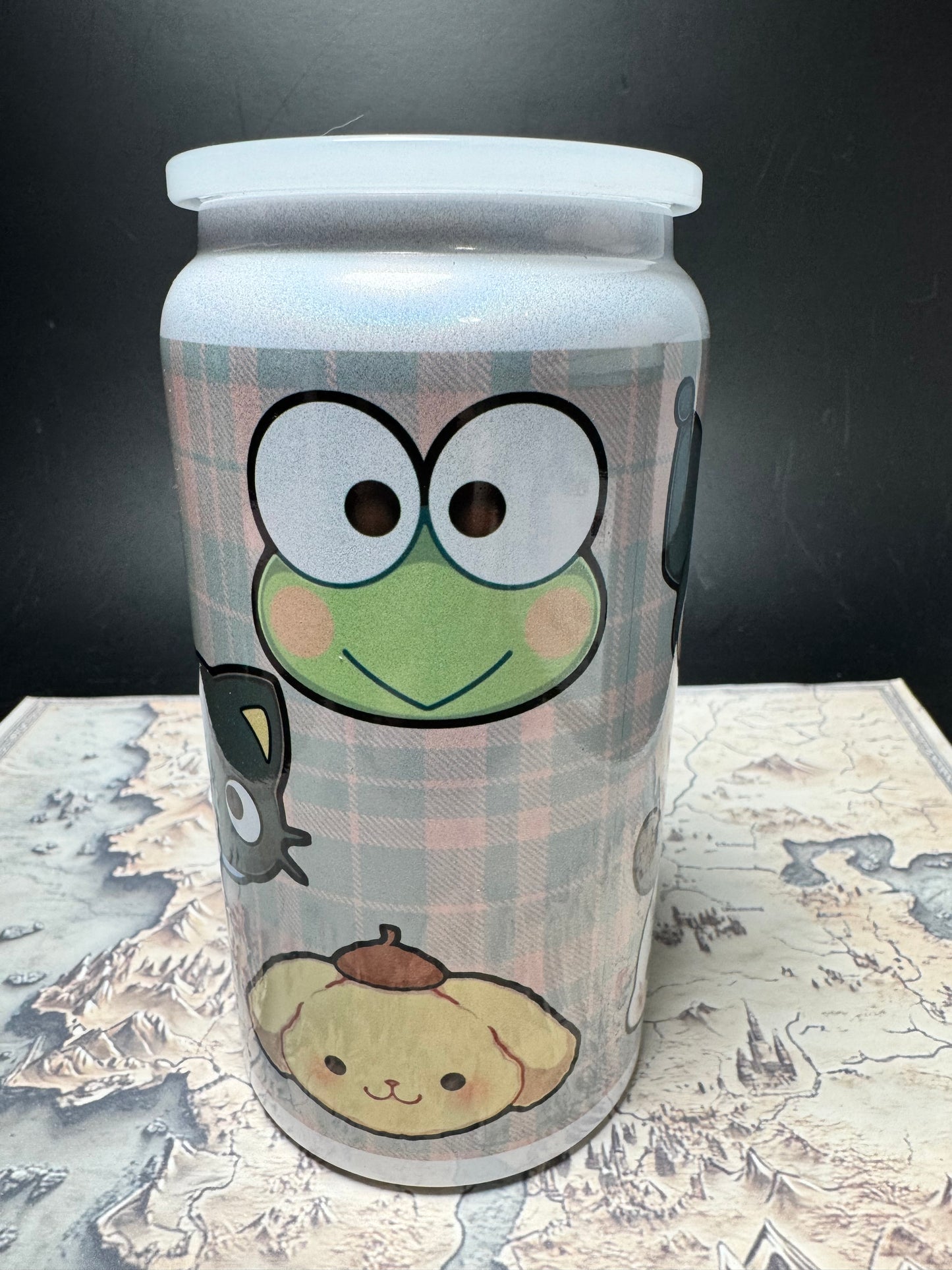 Plaid Sanrio Characters 16oz Can - Stainless Steel Can - Sublimated