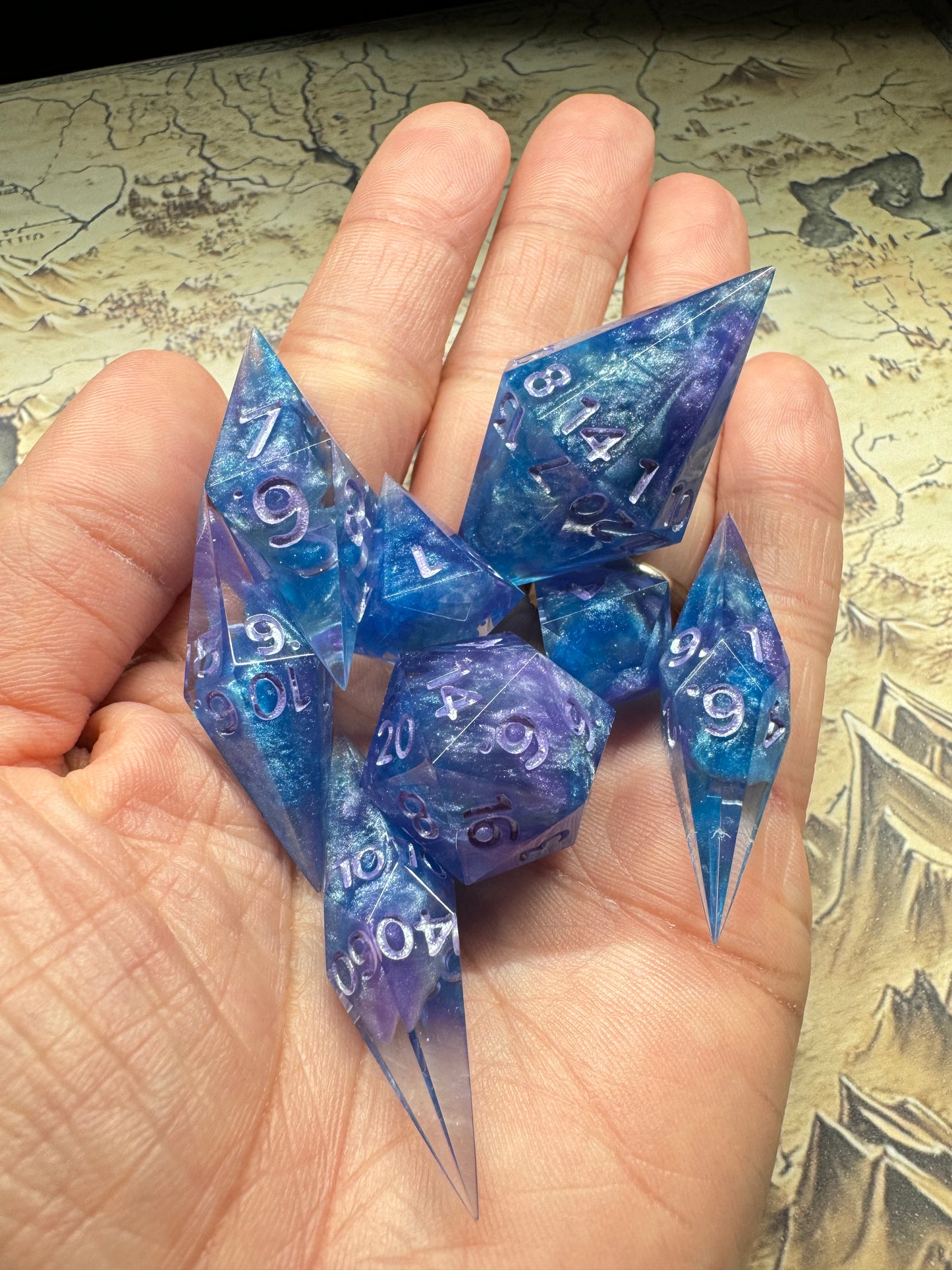 Glacial Abyss - Full Set Dice  - Fine Art Dice