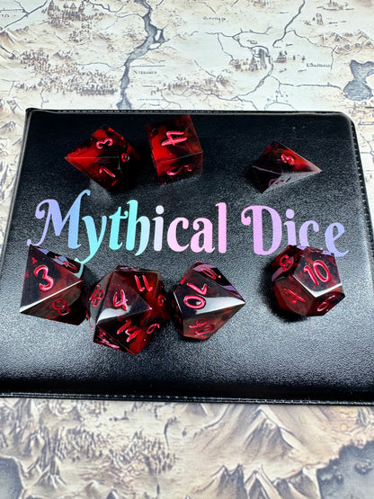 Black Rose - Standard Set - Fine Art Dice