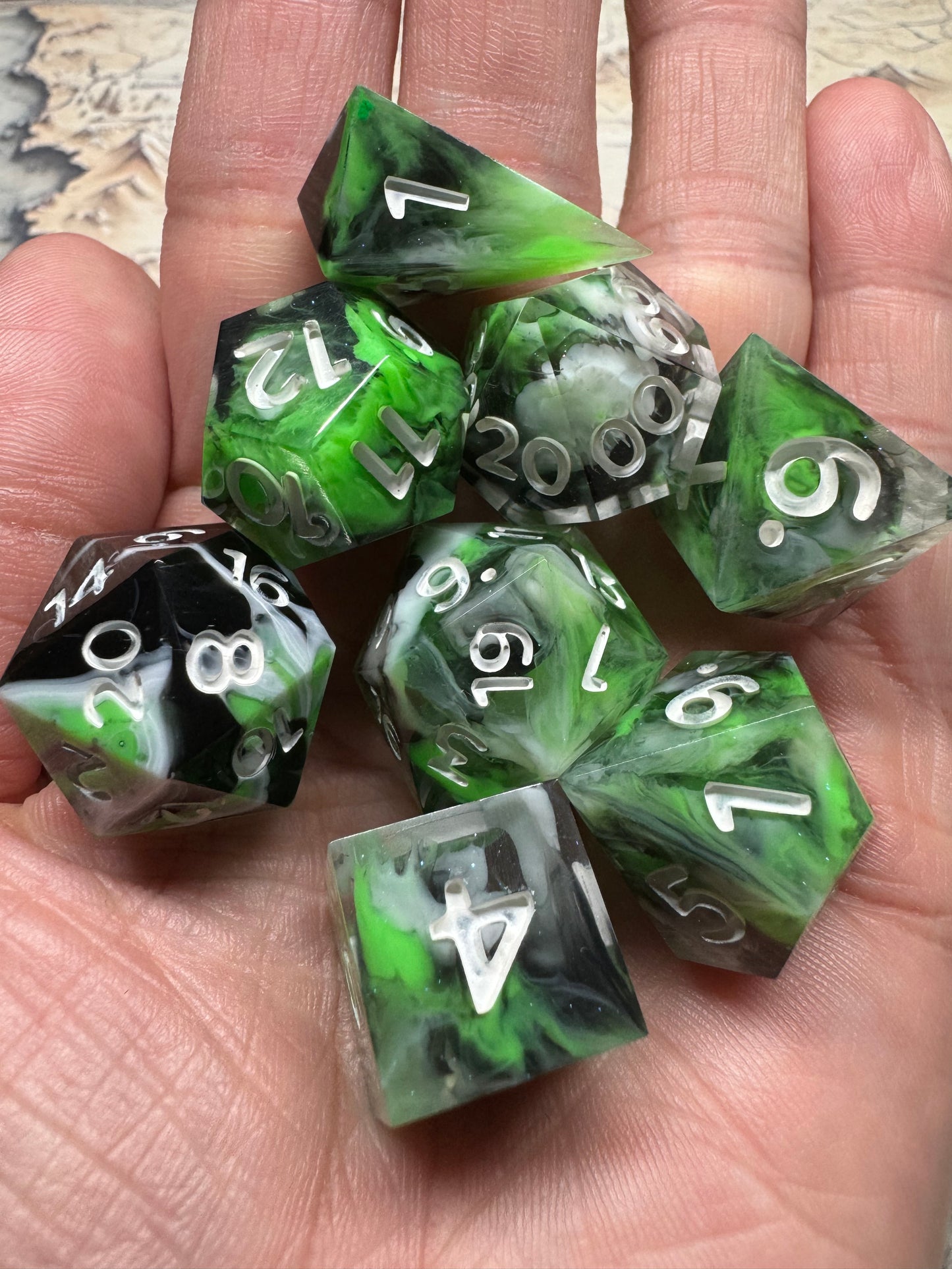 Nightshade - 8 Piece Set - Fine Art Dice