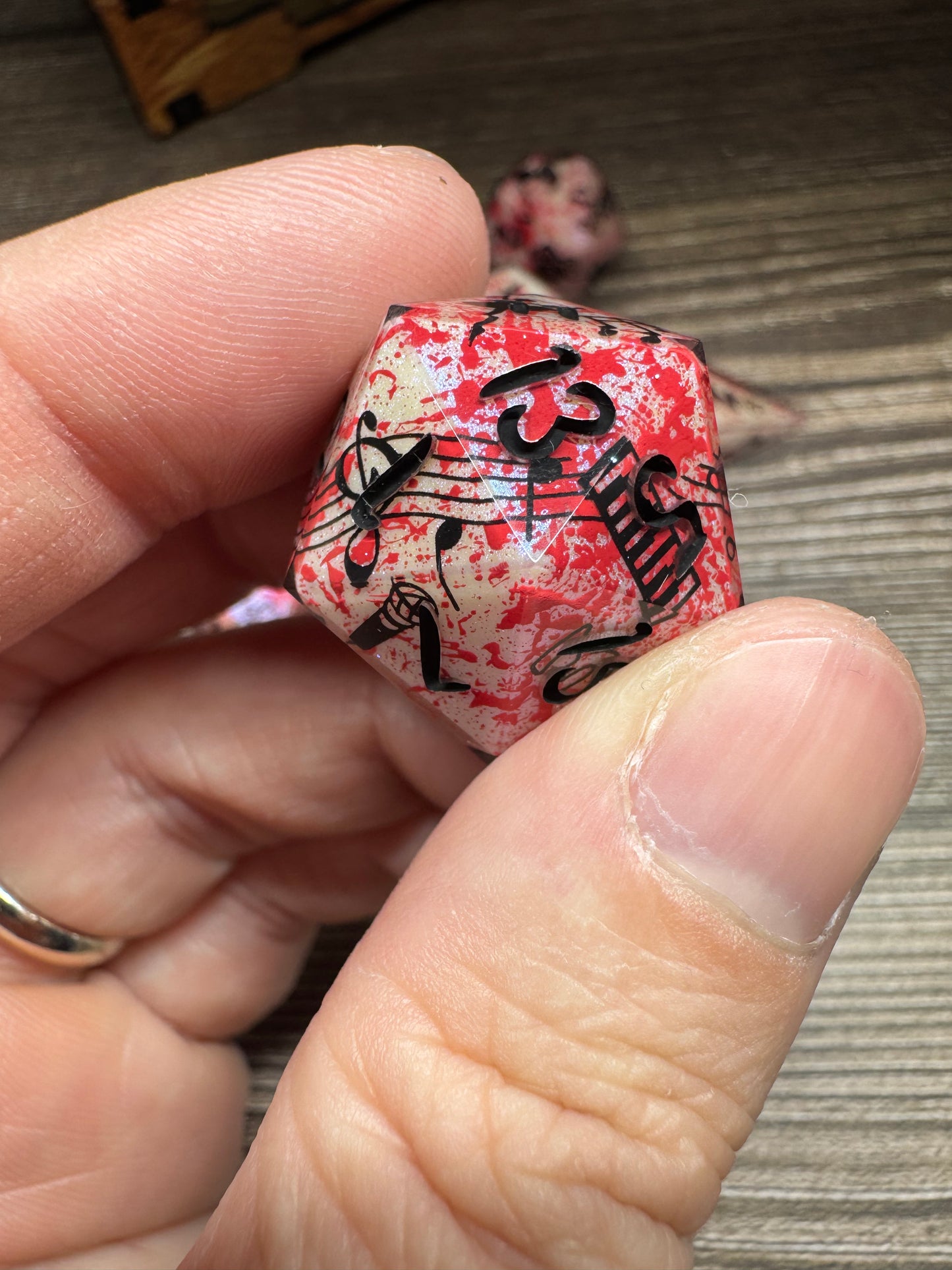 Hymn of Death - Standard 7 Set Dice  - Fine Art Dice - Shard D4