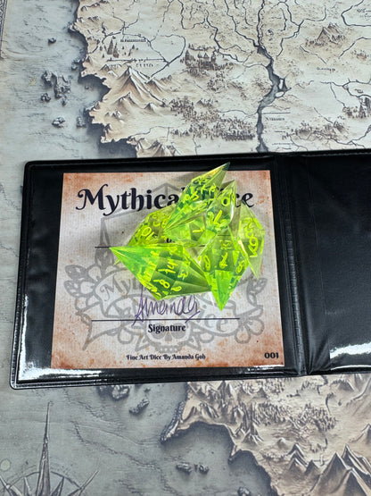 Uranium - Standard 7 Set Dice  - Fine Art Dice - Crystal Set