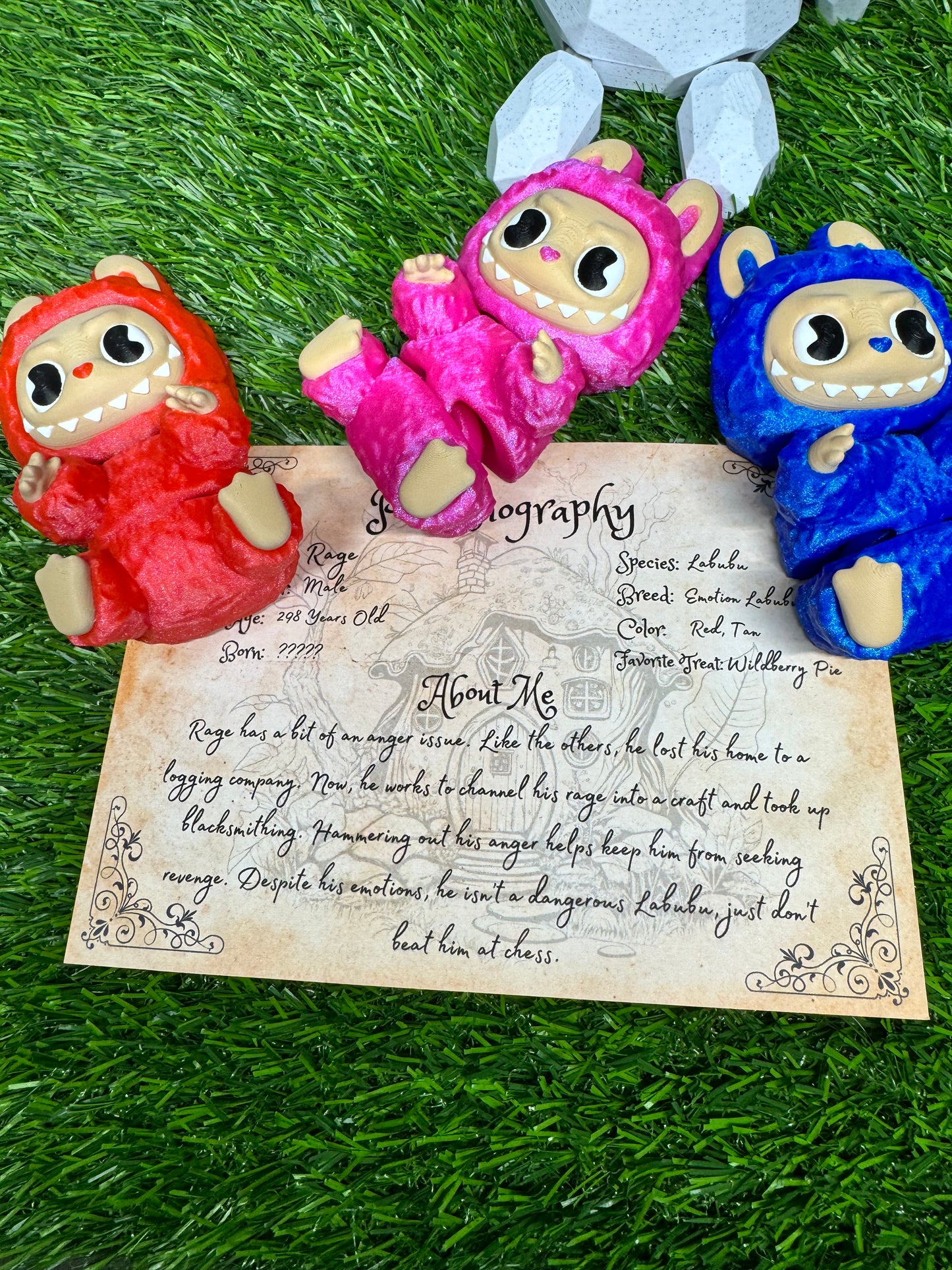 Cheer, Sorrow, and Rage - The Emotion Labubus - Mythical Pets