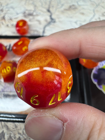 Fireball - Standard Orb Set - Fine Art Dice