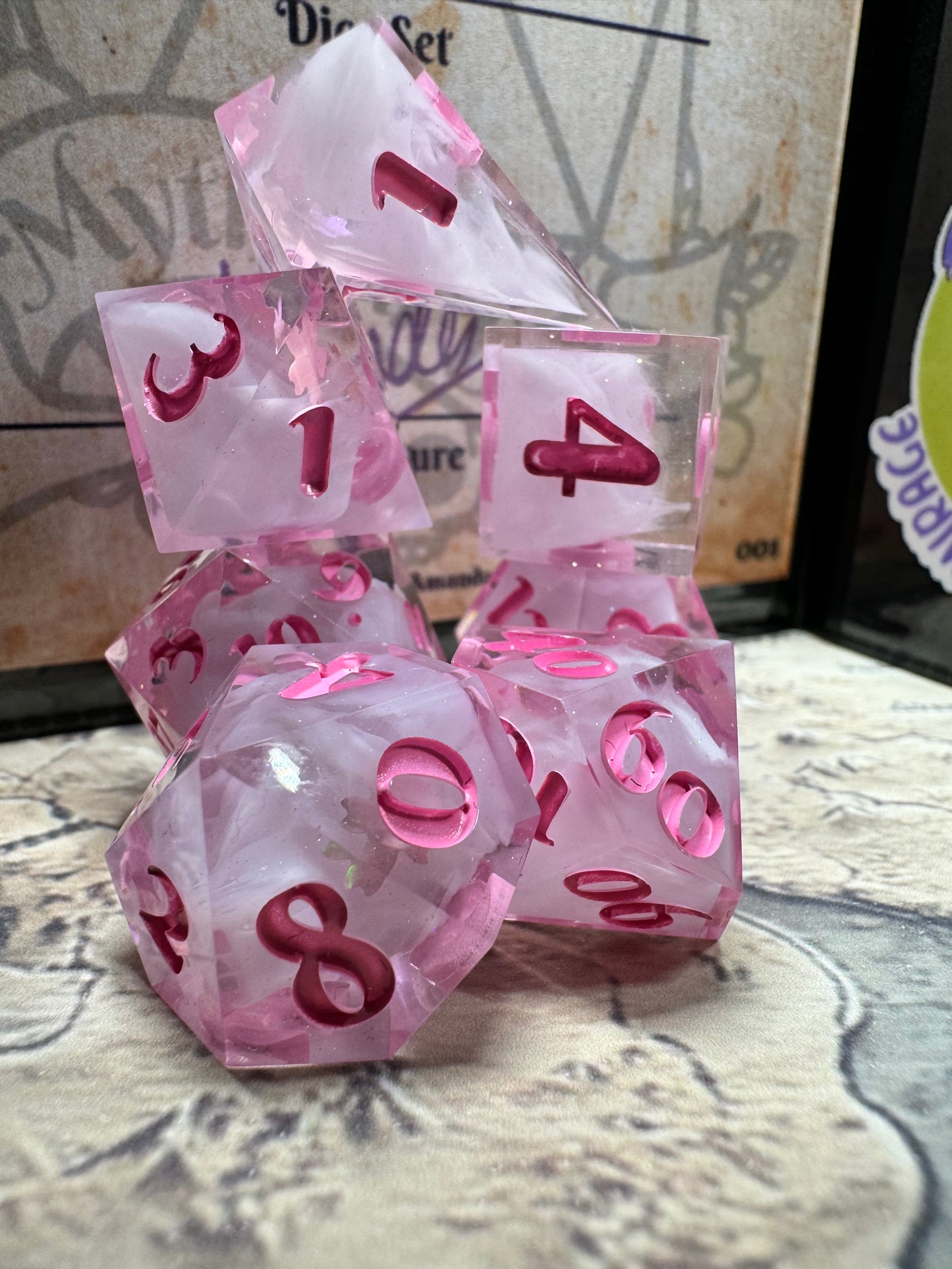 Sakura - Full Set Dice  - Fine Art Dice