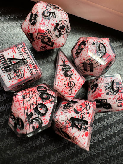 Hymn of Death - Standard 7 Set Dice  - Fine Art Dice - Shard D4