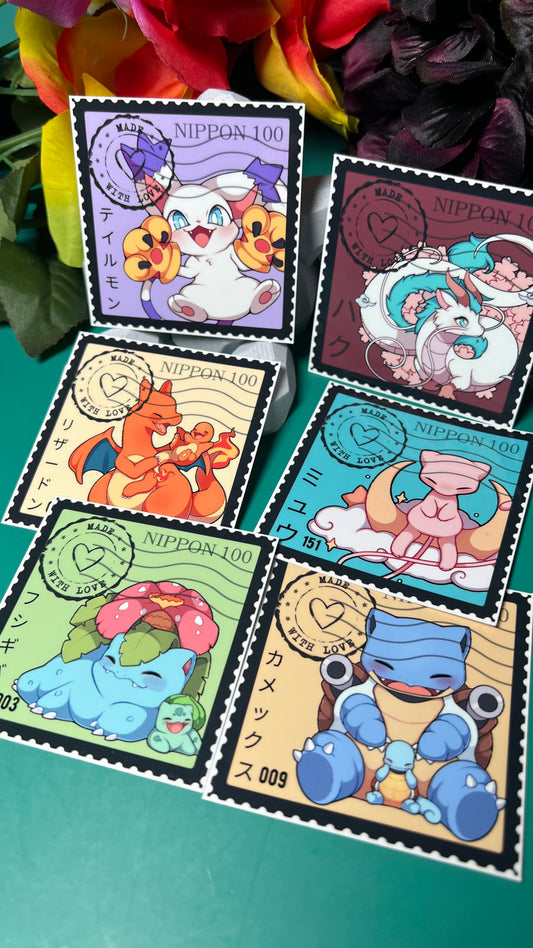 Collectible Anime Stamp Stickers - Die Cut - Fake Stamps Vol. 1