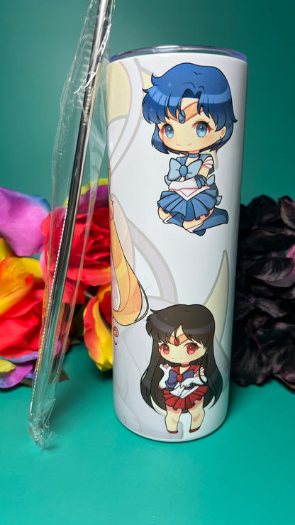 Sailor Scouts - 20oz Skinny Stainless Steel Tumbler - Double Wall - Sublimated