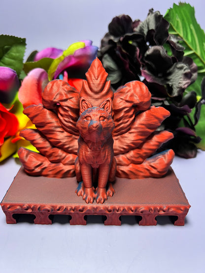 Nine Tailed Kitsune Keychain Holder - Wall Mounted