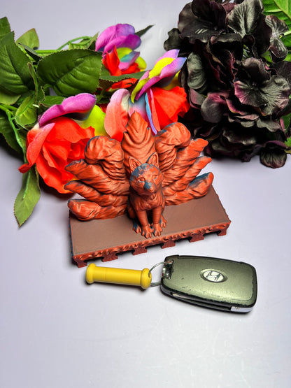 Nine Tailed Kitsune Keychain Holder - Wall Mounted