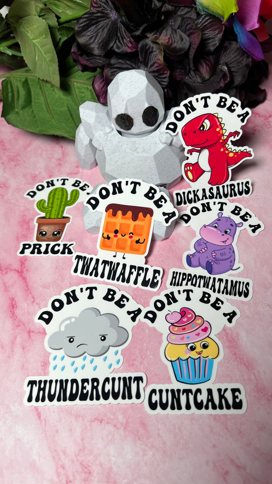 Adult Humor - Die Cut Sticker Pack - Six Laminated Vinyl Stickers